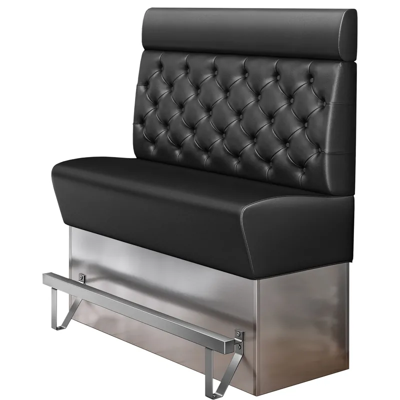 Top-Angebot DALLAS | Gastro Hochbank | B:H 120 x 158 cm | Schwarz | Chesterfield | Leder