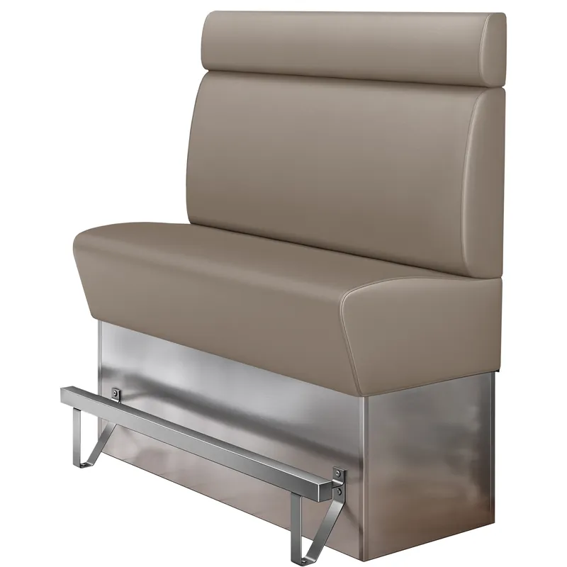 Sofort Bestellen DALLAS | Gastro Hochbank | B:H 120 x 158 cm | Taupe | Glatt | Leder