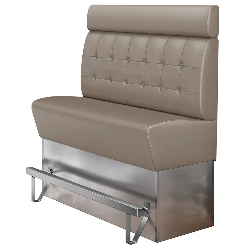 Sonderaktion DALLAS | Gastro Hochbank | B:H 140 x 158 cm | Taupe | Chesterfield Button | Leder