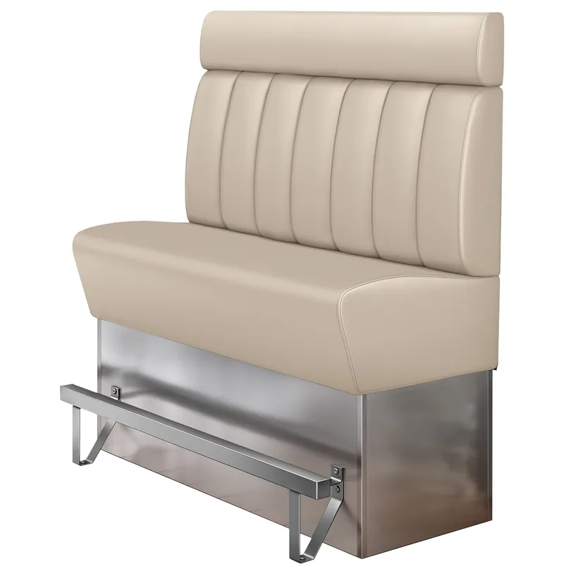 Sofort Bestellen DALLAS | Gastro Hochbank | B:H 160 x 158 cm | Creme | Gestreift | Leder