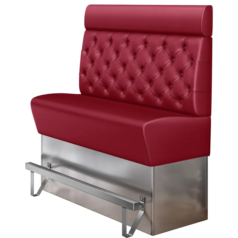 Angebot DALLAS | Gastro Hochbank | B:H 160 x 158 cm | Rot | Chesterfield | Leder