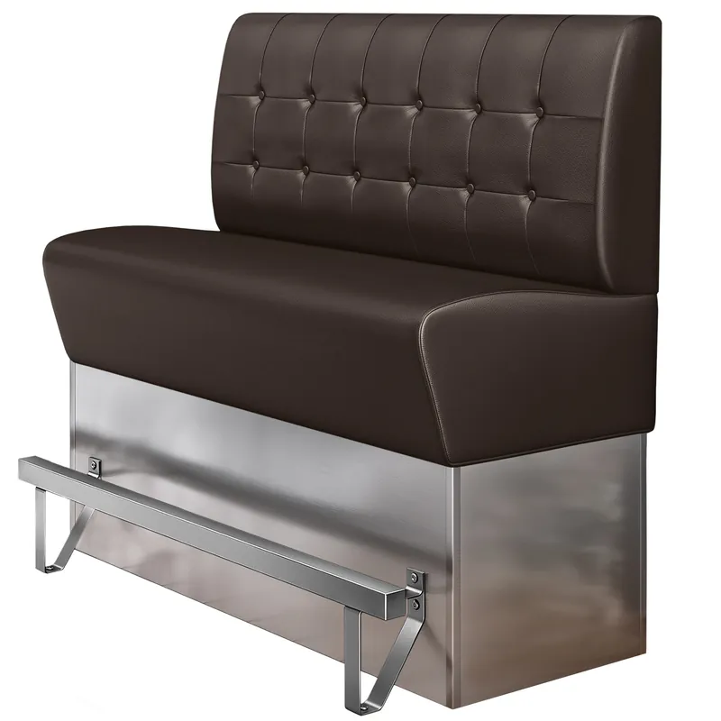 Angebot DALLAS | Gastro Hochbank | B:H 180 x 133 cm | Braun | Chesterfield Button | Leder