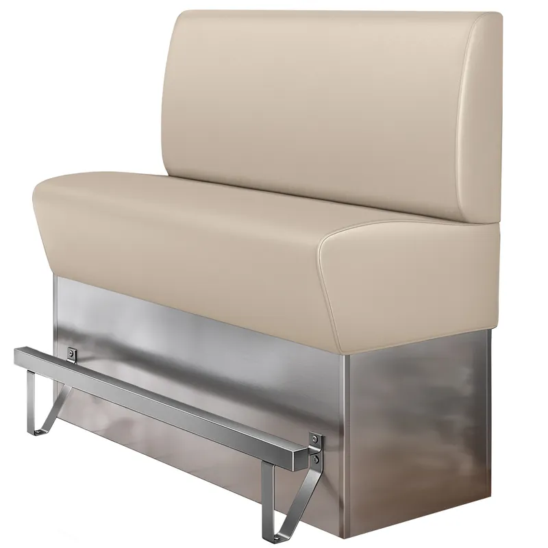 Versand Am Gleichen Tag DALLAS | Gastro Hochbank | B:H 200 x 133 cm | Creme | Glatt | Leder