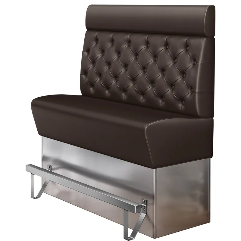 Sofort Bestellen DALLAS | Gastro Hochbank | B:H 200 x 158 cm | Braun | Chesterfield | Leder