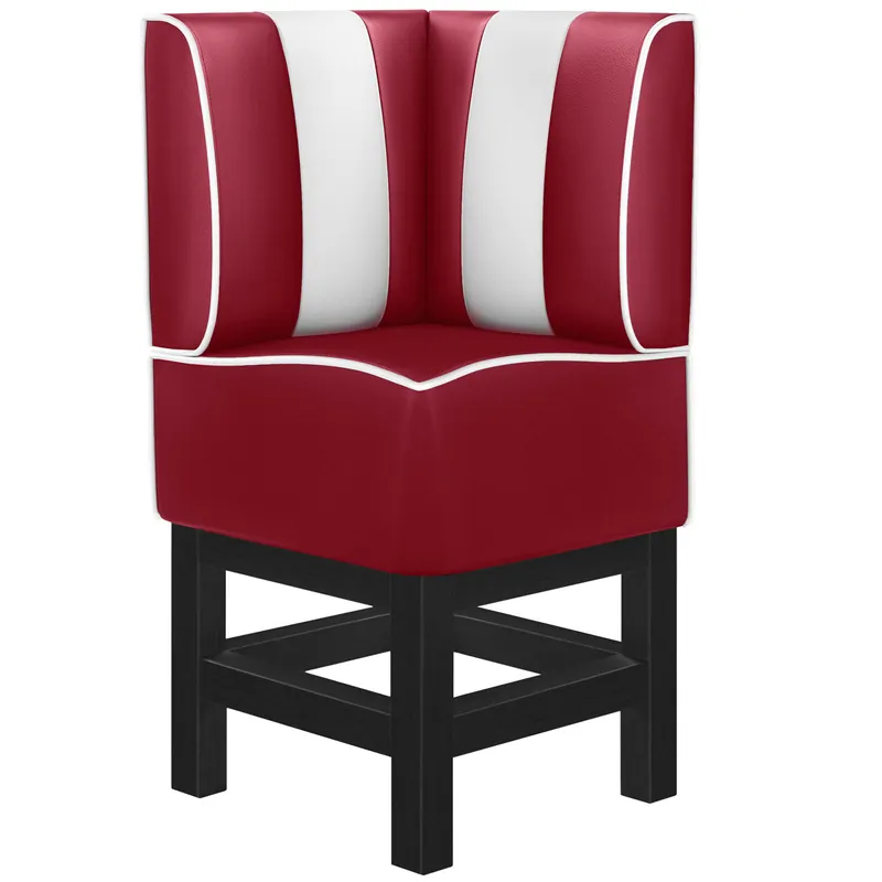 AMERICAN 1 | Diner Eckbank | B:H 64 x 133 cm | Gestreift | Rot | Leder Sichere Zahlung