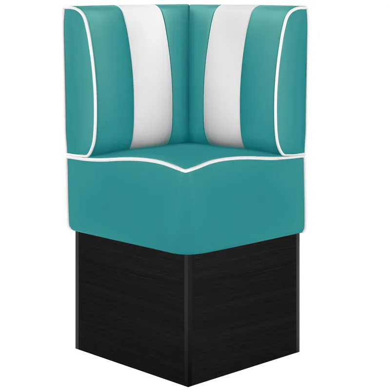 Top-Preis AMERICAN 2 | Diner Eckbank | B:H 64 x 133 cm | Gestreift | Türkis | Leder