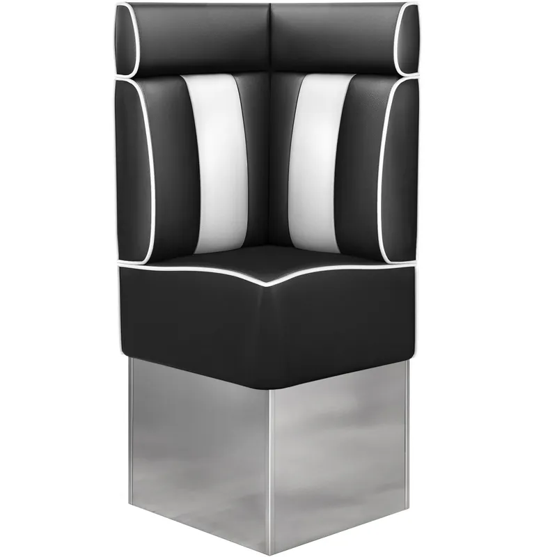 AMERICAN 3 | Diner Eckbank | B:H 64 x 158 cm | Gestreift | Schwarz | Leder Wochenendangebot