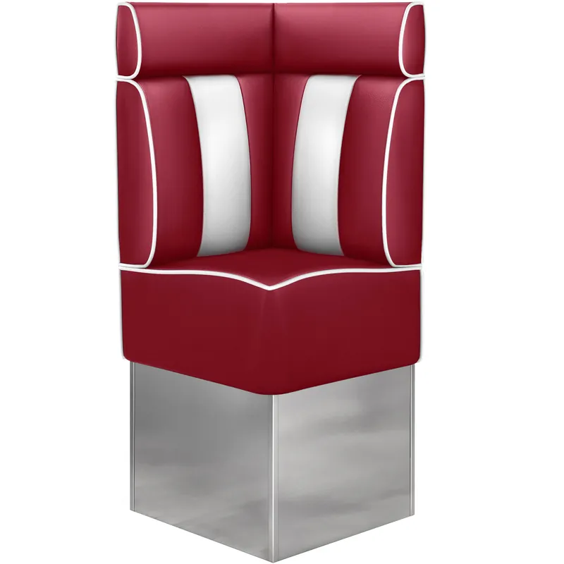 AMERICAN 3 | Diner Eckbank | B:H 64 x 158 cm | Gestreift | Rot | Leder Nur Heute