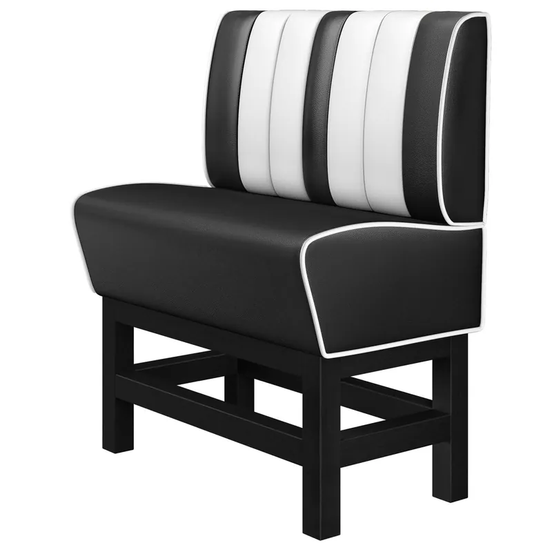 AMERICAN 1 | Diner Hochbank | B:H 100 x 133 cm | Gestreift | Schwarz | Leder Sonderaktion