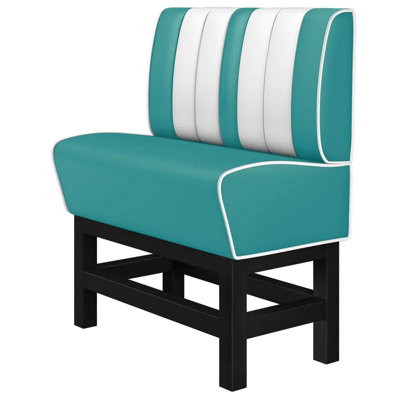 AMERICAN 1 | Diner Hochbank | B:H 100 x 133 cm | Gestreift | Türkis | Leder Günstig