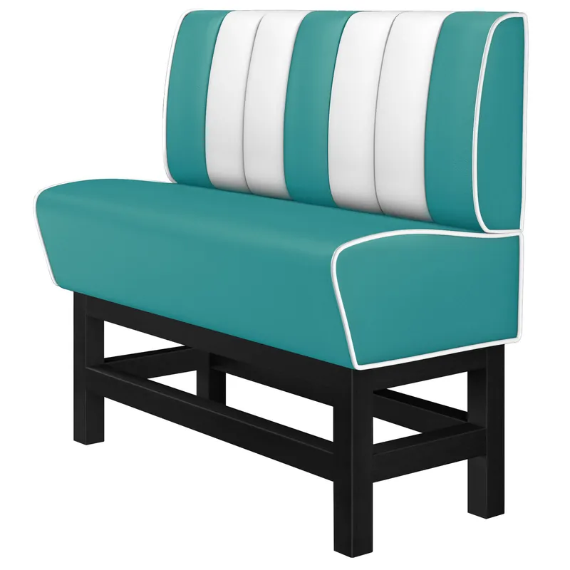 AMERICAN 1 | Diner Hochbank | B:H 120 x 133 cm | Gestreift | Türkis | Leder Aktuell