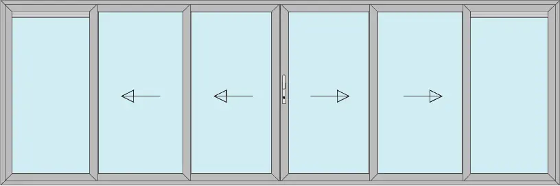 Aluminium Schiebetür Glas anthrazit 7 m 6-teilig Sonderaktion