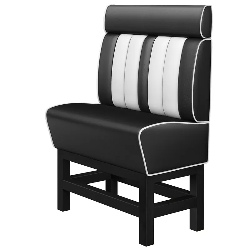 AMERICAN 1 | Diner Hochbank | B:H 100 x 158 cm | Gestreift | Schwarz | Leder Ausverkauf