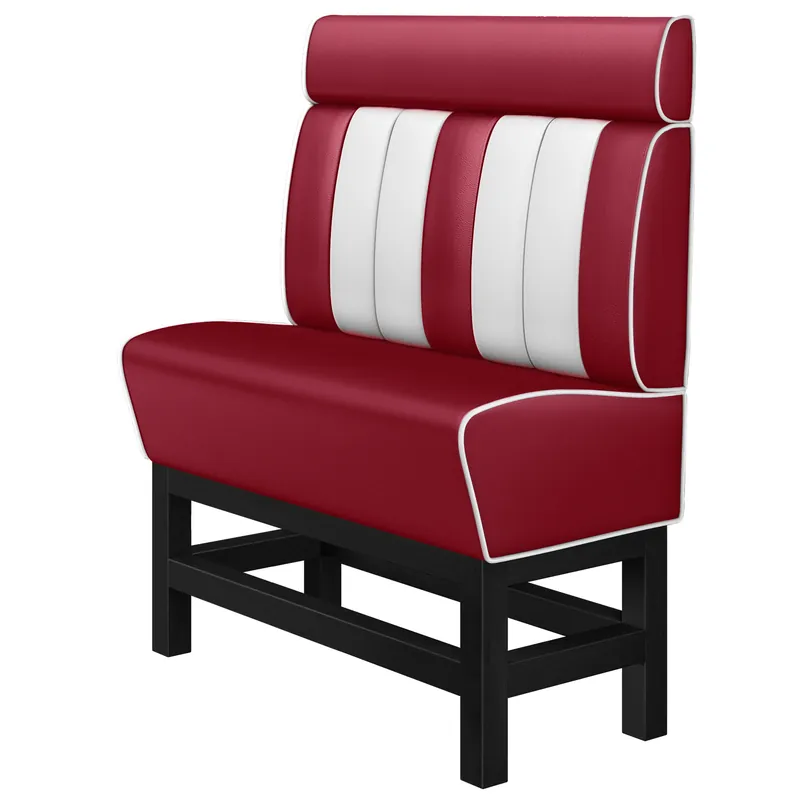 Sofort Bestellen AMERICAN 1 | Diner Hochbank | B:H 120 x 158 cm | Gestreift | Rot | Leder