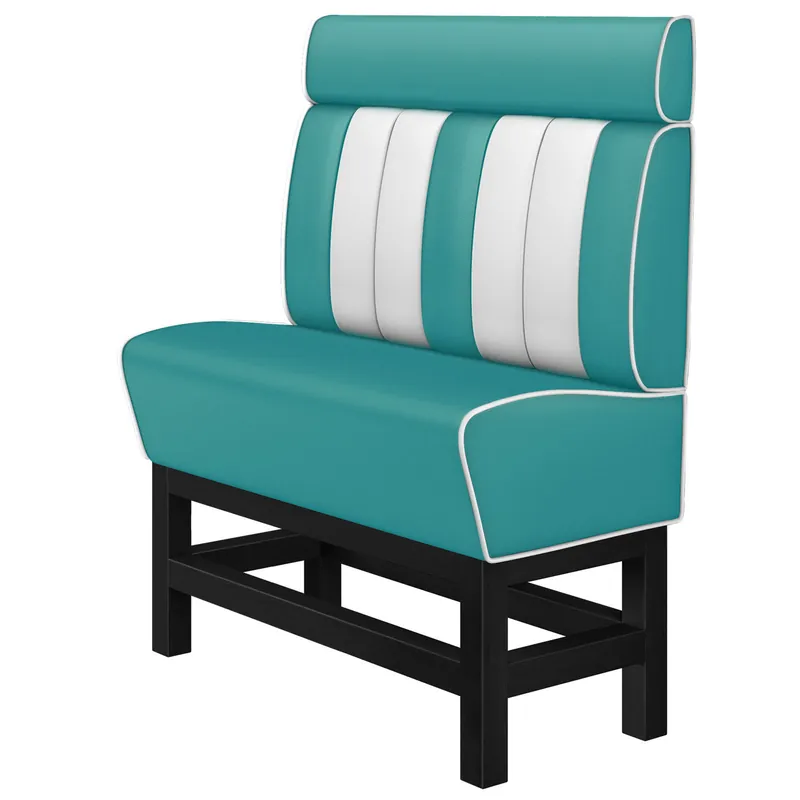 AMERICAN 1 | Diner Hochbank | B:H 120 x 158 cm | Gestreift | Türkis | Leder Neu Im Sortiment