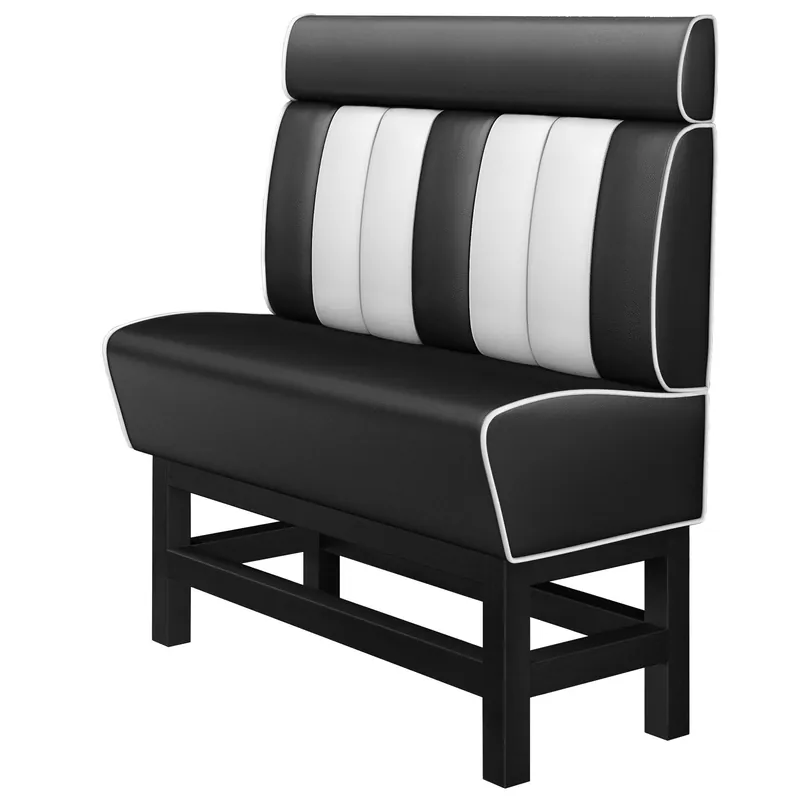 AMERICAN 1 | Diner Hochbank | B:H 180 x 158 cm | Gestreift | Schwarz | Leder Meistverkauft
