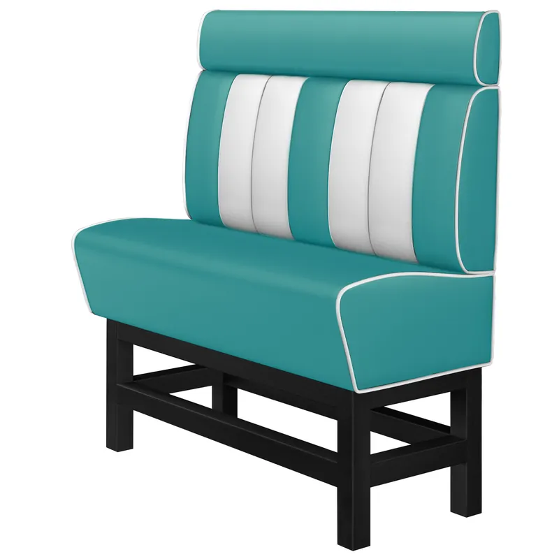 AMERICAN 1 | Diner Hochbank | B:H 180 x 158 cm | Gestreift | Türkis | Leder Neuheit