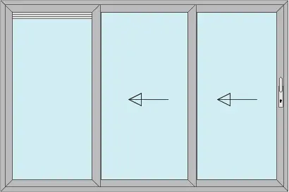 Günstig Aluminium Schiebetür Glas anthrazit 5 m 3-teilig