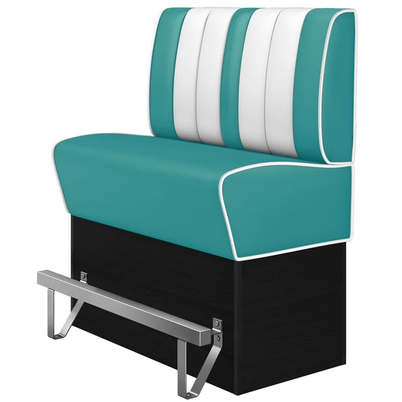 Sichere Zahlung AMERICAN 2 | Diner Hochbank | B:H 100 x 133 cm | Gestreift | Türkis | Leder
