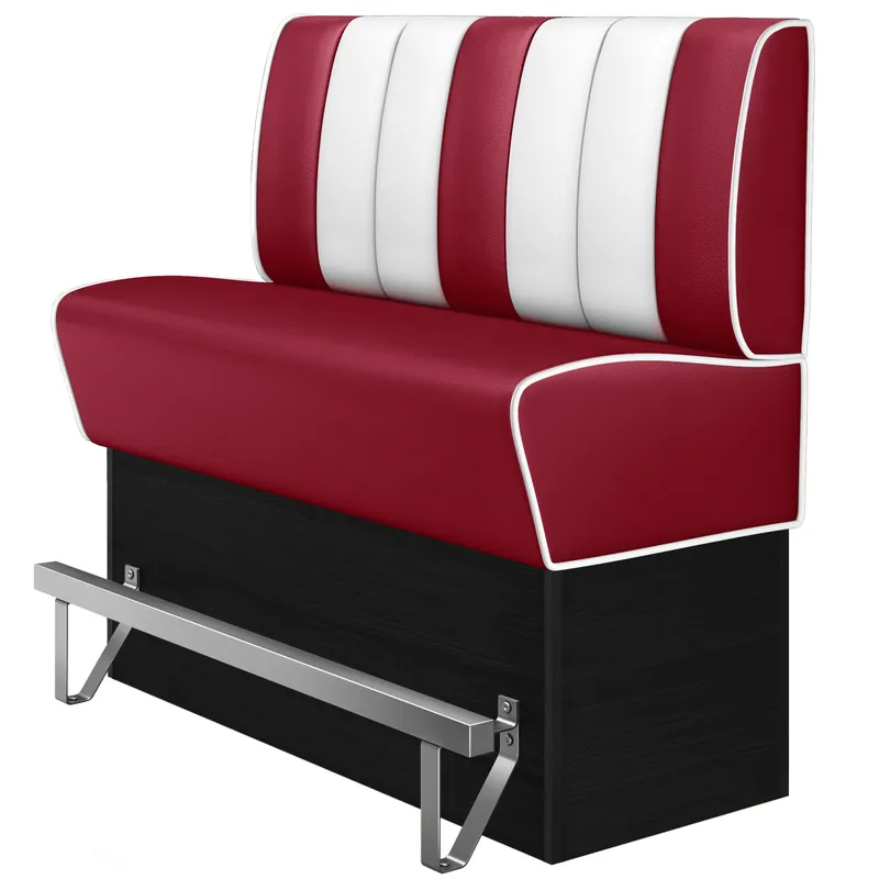 AMERICAN 2 | Diner Hochbank | B:H 180 x 133 cm | Gestreift | Rot | Leder Sale