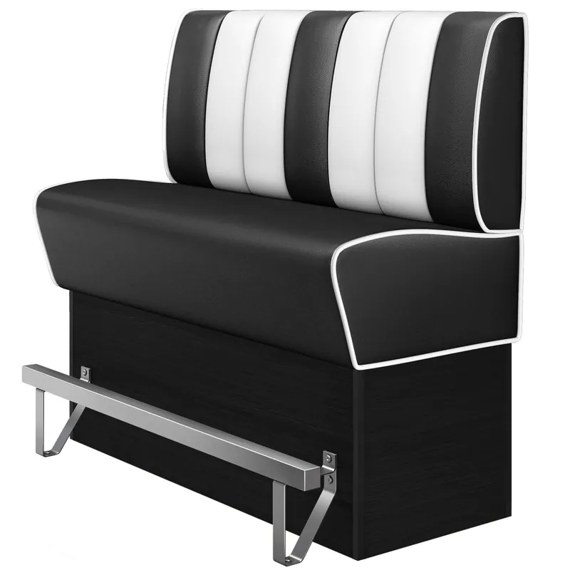 Schnäppchen AMERICAN 2 | Diner Hochbank | B:H 200 x 133 cm | Gestreift | Schwarz | Leder