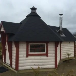 Grillkota Deluxe 9 m² mit 2 m Saunaanbau, schwarz Rabatt