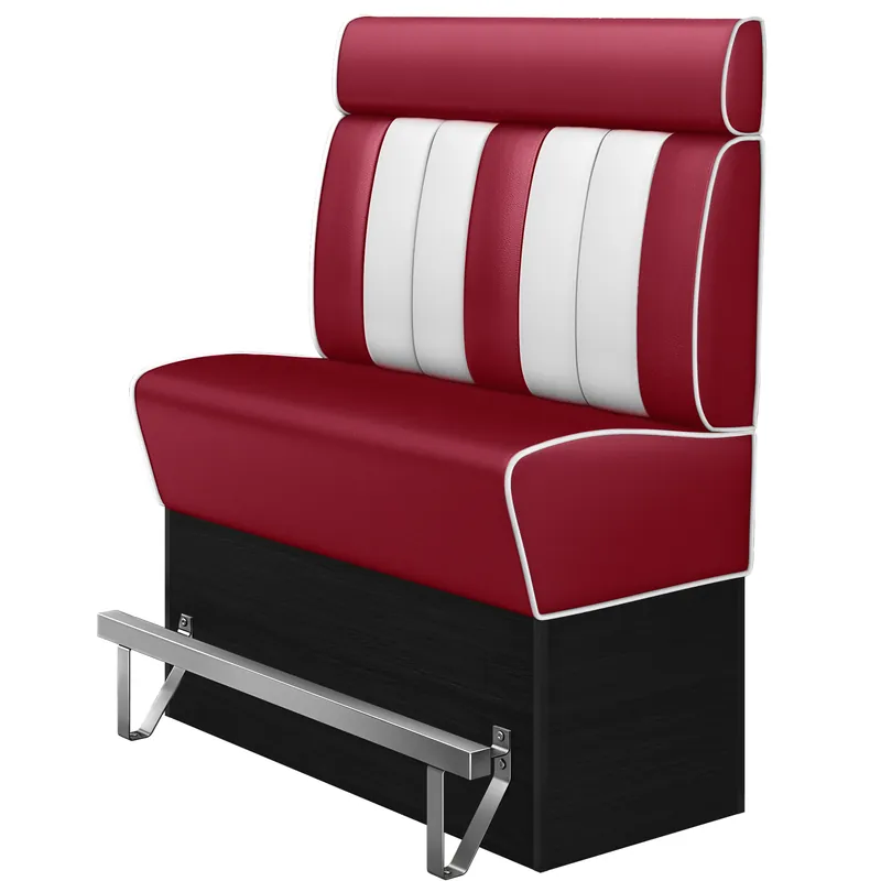 AMERICAN 2 | Diner Hochbank | B:H 120 x 158 cm | Gestreift | Rot | Leder Finale Aktion