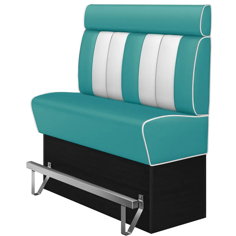 Aktuell AMERICAN 2 | Diner Hochbank | B:H 140 x 158 cm | Gestreift | Türkis | Leder