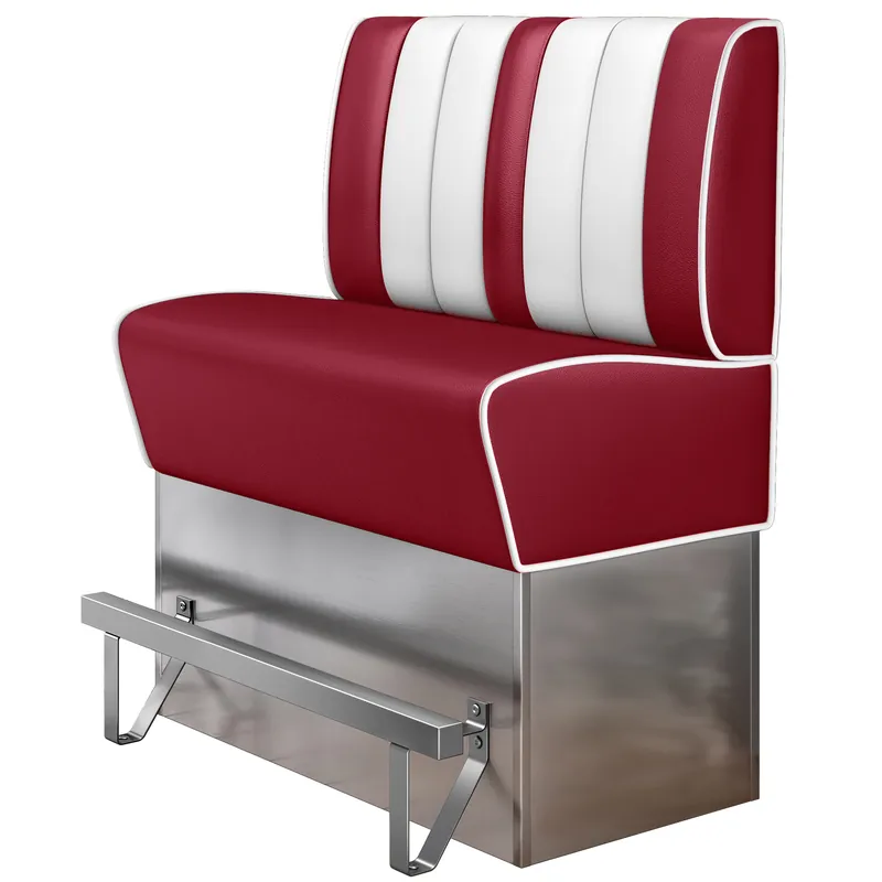 Top-Preis AMERICAN 3 | Diner Hochbank | B:H 100 x 133 cm | Gestreift | Rot | Leder