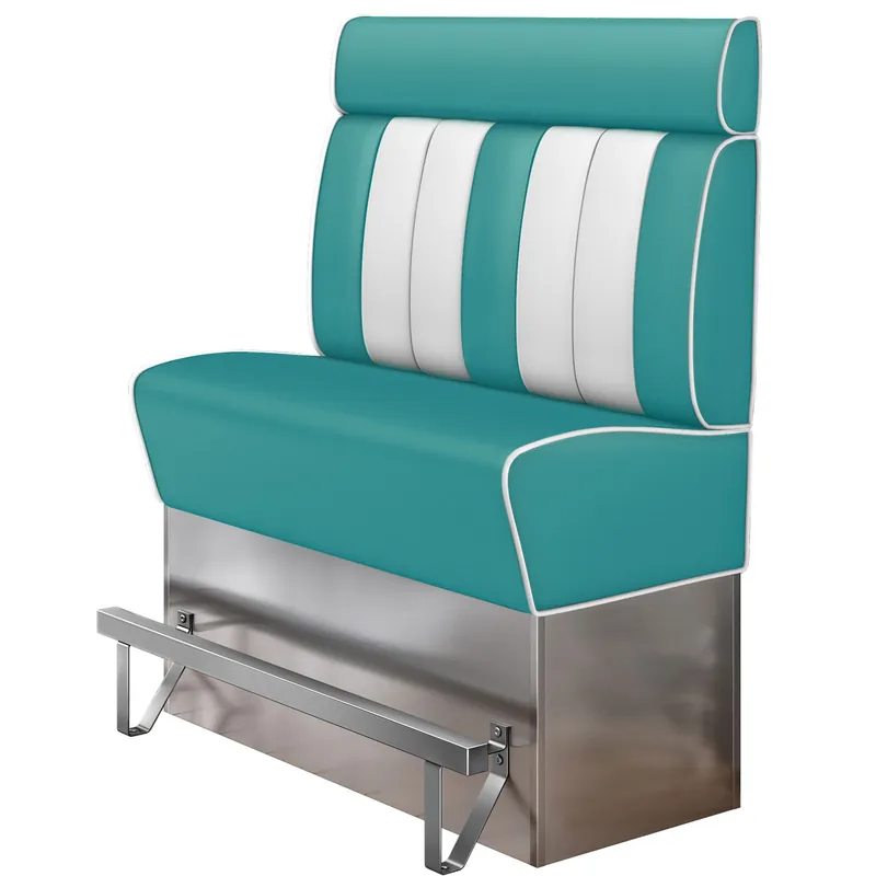 AMERICAN 3 | Diner Hochbank | B:H 120 x 158 cm | Gestreift | Türkis | Leder Online Kaufen