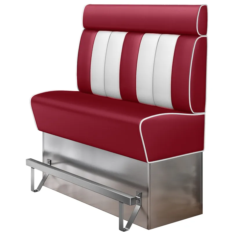 AMERICAN 3 | Diner Hochbank | B:H 160 x 158 cm | Gestreift | Rot | Leder Sonderaktion