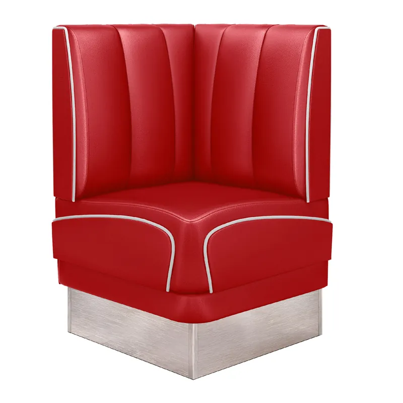 Top-Angebot DINER 3 | Diner Eckbank | B:H 64 x 103 cm | Gestreift | Rot | Leder