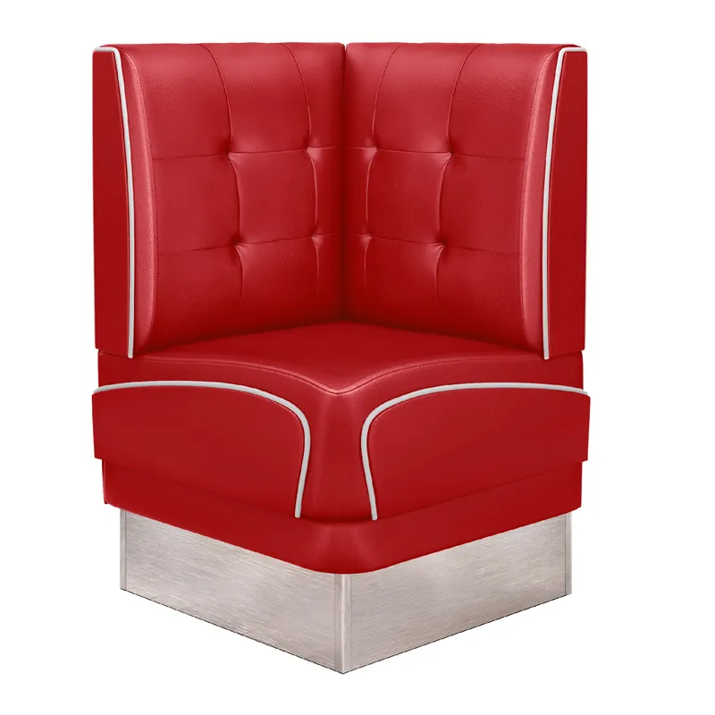 Aktuell DINER 3 | Diner Eckbank | B:H 64 x 103 cm | Chesterfield NO Button | Rot | Leder