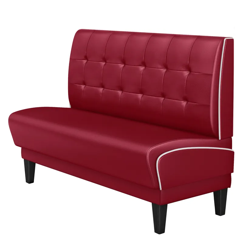 Versand Am Gleichen Tag DINER 1 | Dinerbank | B:H 140 x 103 cm | Chesterfield NO Button | Rot | Leder