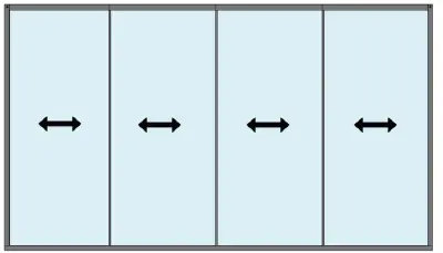 Sofort Bestellen Glasschiebewandsystem mit 8mm Scheiben weiss 7 m