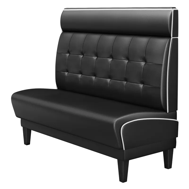 Sonderaktion DINER 1 | Dinerbank | B:H 160 x 123 cm | Chesterfield NO Button | Schwarz | Leder