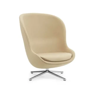 Normann Copenhagen Hyg High Loungesessel SH: 40 cm – Schlaufe/Aluminium Echt