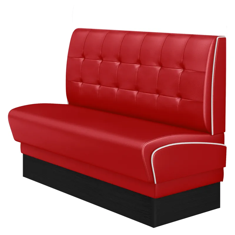 Schneller Versand DINER 2 | Dinerbank | B:H 100 x 103 cm | Chesterfield NO Button | Rot | Leder