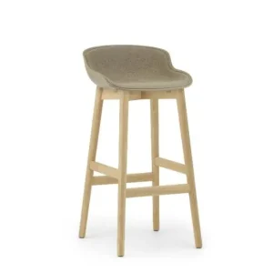 Markenprodukt Normann Copenhagen Hyg Barhocker vorne gepolstert SH: 75 cm – Kette/Eiche