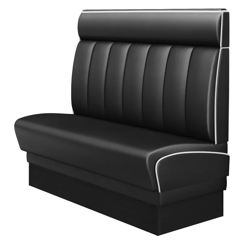 Schneller Versand DINER 2 | Dinerbank | B:H 100 x 123 cm | Gestreift | Schwarz | Leder