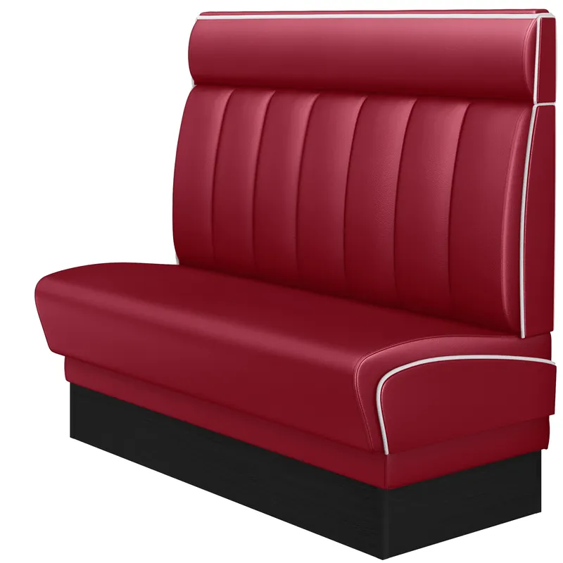 Versand Am Gleichen Tag DINER 2 | Dinerbank | B:H 100 x 123 cm | Gestreift | Rot | Leder