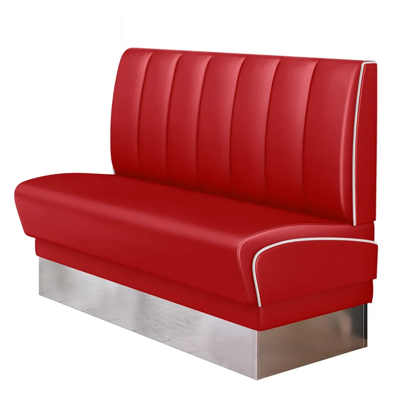 Sichere Zahlung DINER 3 | Dinerbank | B:H 160 x 103 cm | Gestreift | Rot | Leder