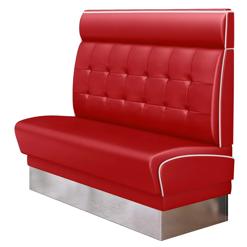 Top-Angebot DINER 3 | Dinerbank | B:H 120 x 123 cm | Chesterfield NO Button | Rot | Leder