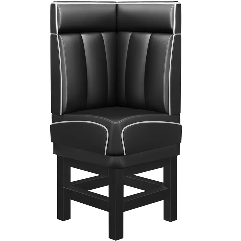 Sofort Bestellen DINER 1 | Diner Eckbank | B:H 64 x 153 cm | Gestreift | Schwarz | Leder