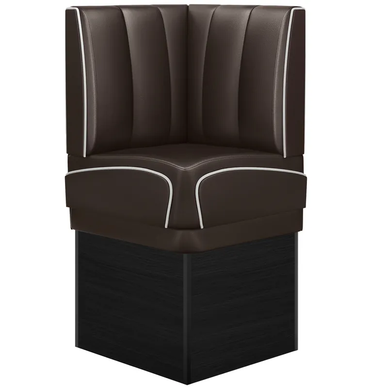 Abverkauf DINER 2 | Diner Eckbank | B:H 64 x 133 cm | Gestreift | Braun | Leder