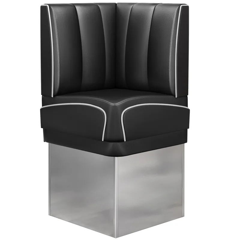 Top-Angebot DINER 3 | Diner Eckbank | B:H 64 x 133 cm | Gestreift | Rot | Leder