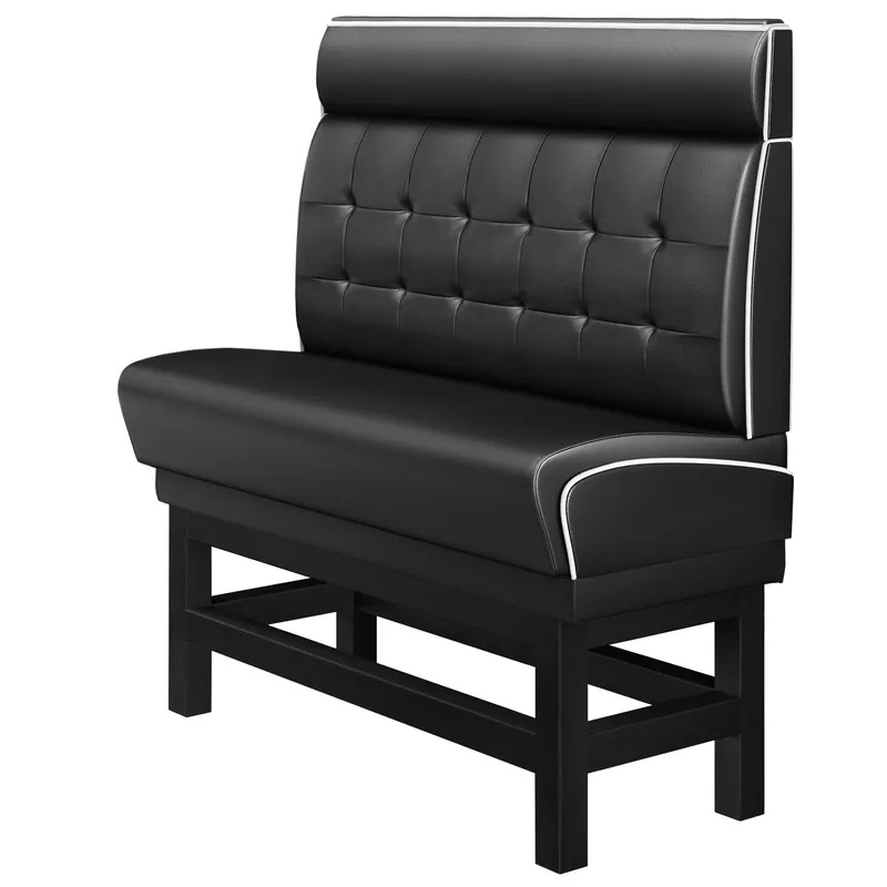 Wochenendangebot DINER 1 | Diner Hochbank | B:H 100 x 153 cm | Chesterfield NO Button | Schwarz | Leder