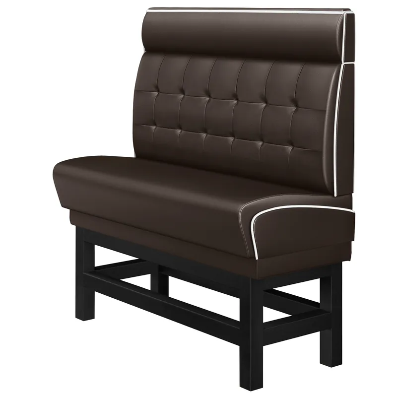 Sichere Zahlung DINER 1 | Diner Hochbank | B:H 120 x 153 cm | Chesterfield NO Button | Braun | Leder