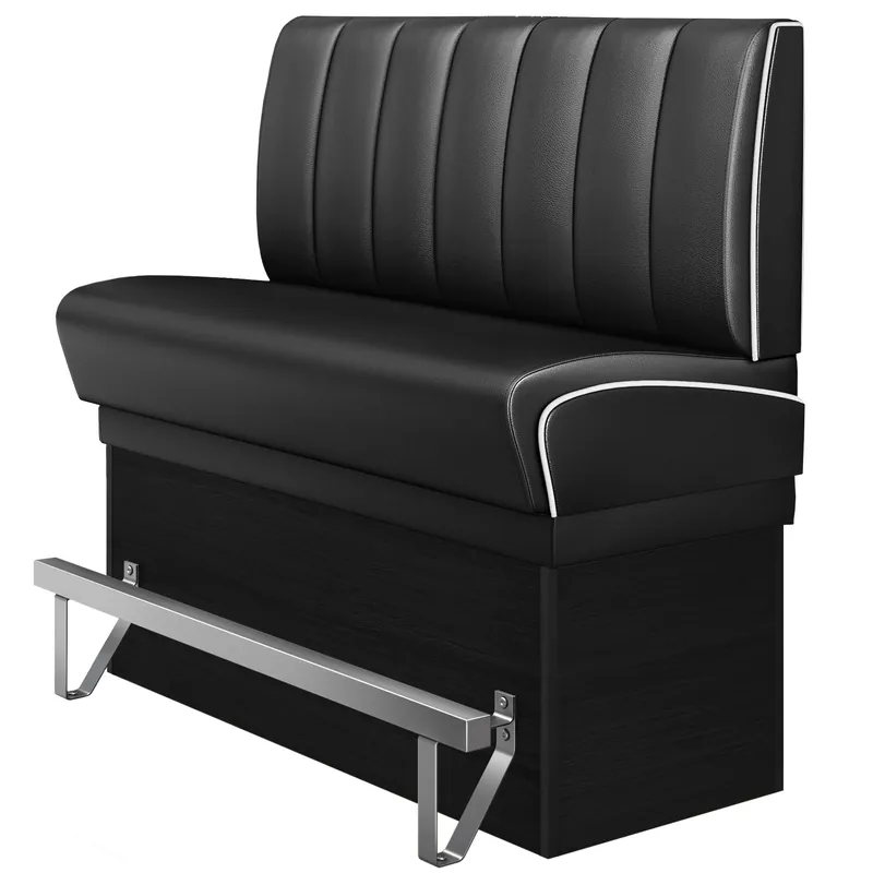 Wochenendangebot DINER 2 | Diner Hochbank | B:H 160 x 133 cm | Gestreift | Schwarz | Leder