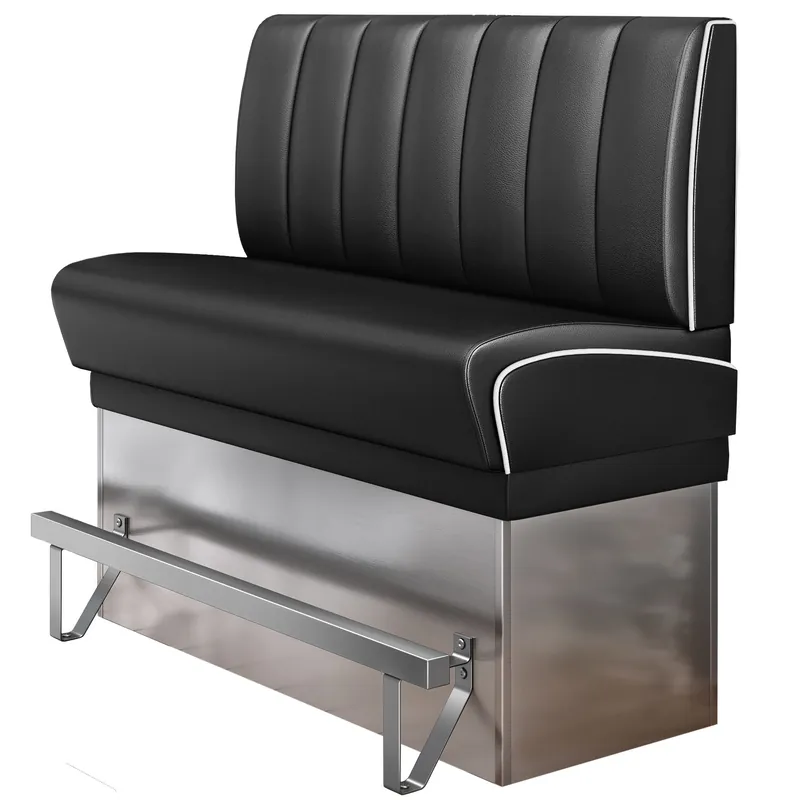 Sofort Bestellen DINER 3 | Diner Hochbank | B:H 180 x 133 cm | Gestreift | Schwarz | Leder